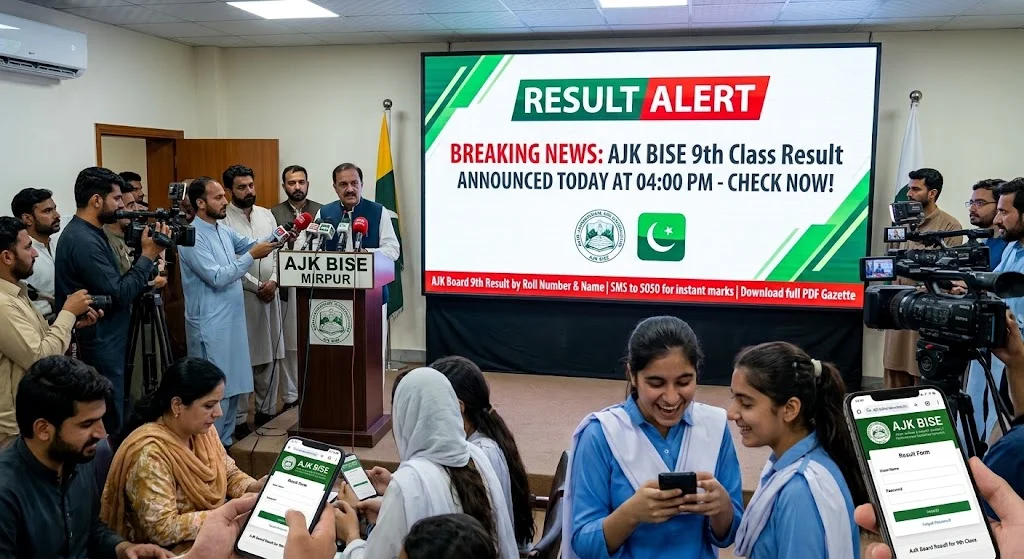 AJK board 9th class result 2026 search by nam