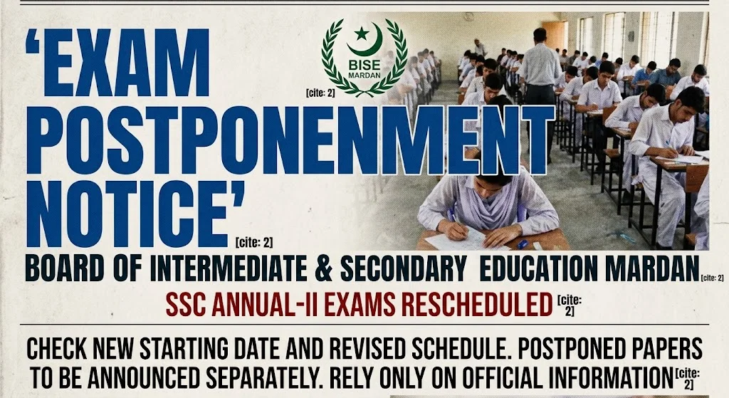 BISE Mardan Postpones SSC Annual II Examination