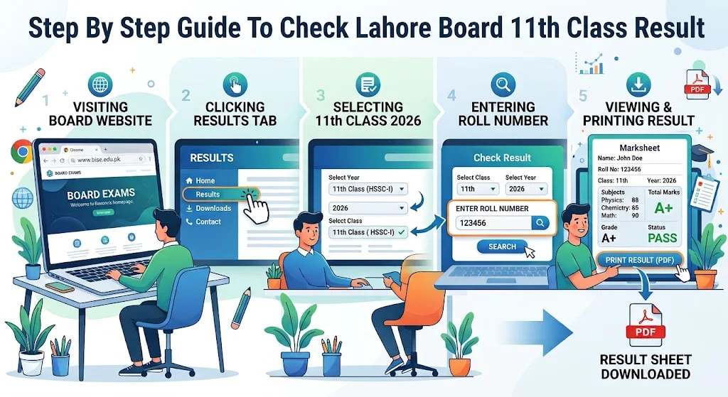 Step By Step Guide to Check Lahore Board 11th Class Result